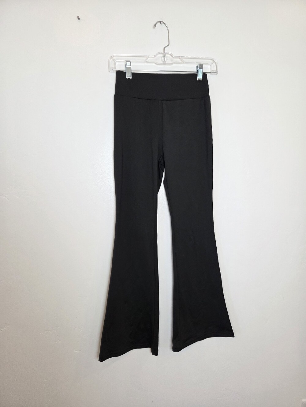 Flare Leg Black Yoga Pants Mid Rise Gym Workout Y2K 90s Wide Leg Bratz Small
